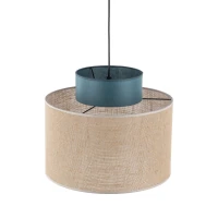 Pendant light 15 W – round, green and jute, E27 - Image 4