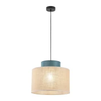 Pendant light 15 W – round, green and jute, E27 - Image 5