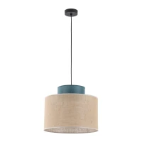Pendant light 15 W – round, green and jute, E27 - Image 2