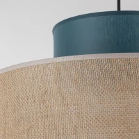 Pendant light 15 W – round, green and jute, E27 - Image 3