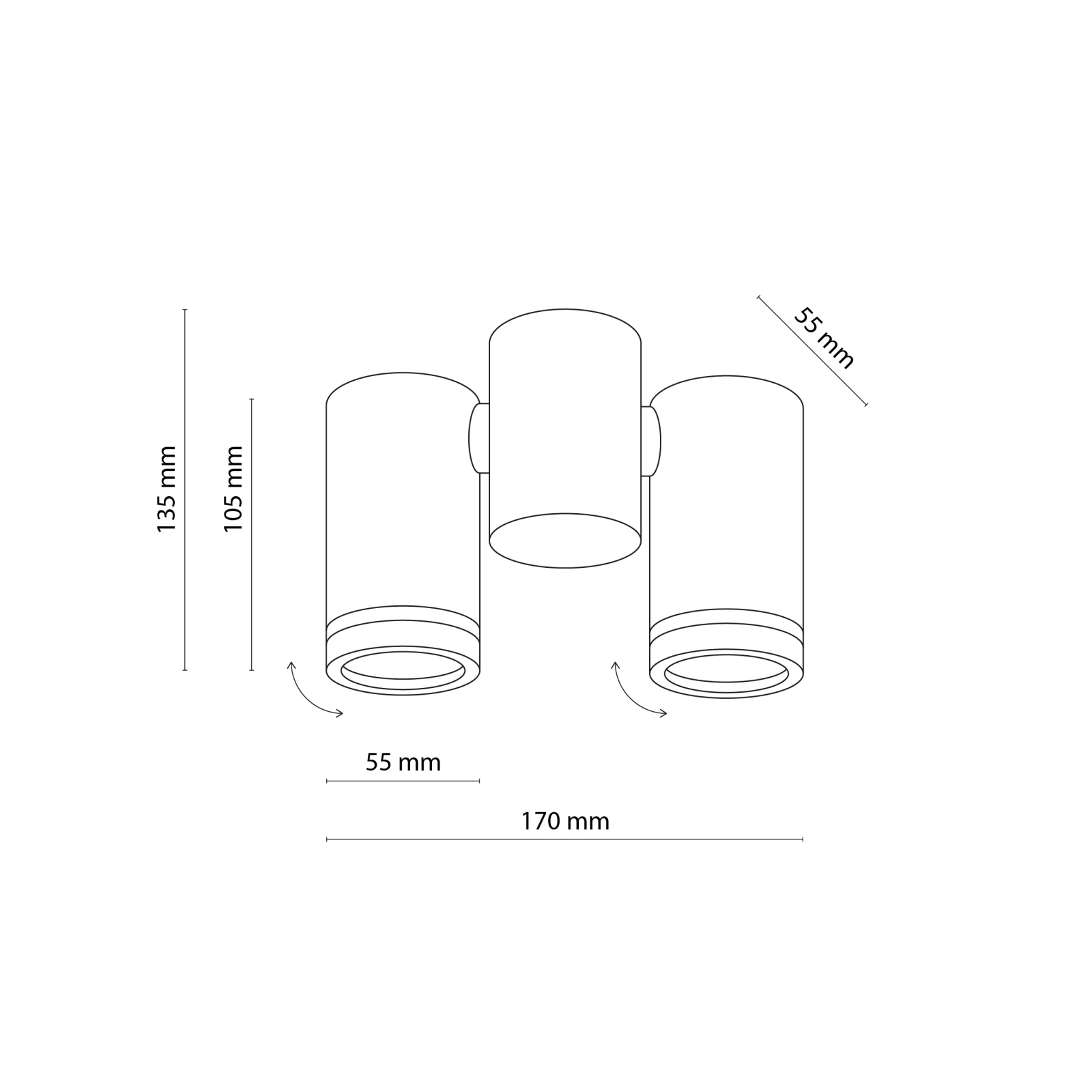 Ceiling light 10 W – white, double, adjustable GU10