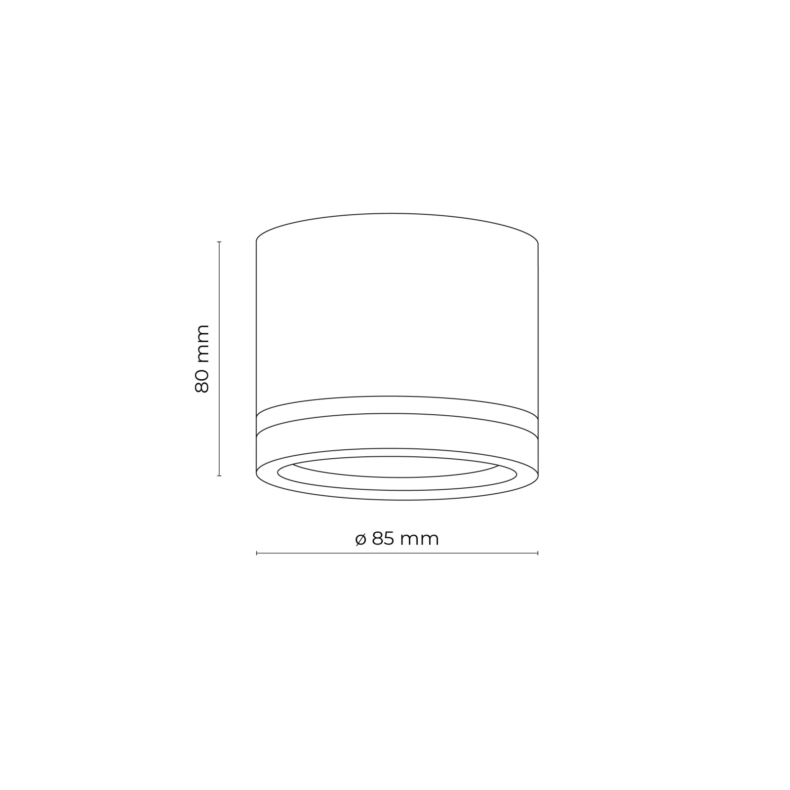 JET ceiling light 8 W – white, warm LED beam