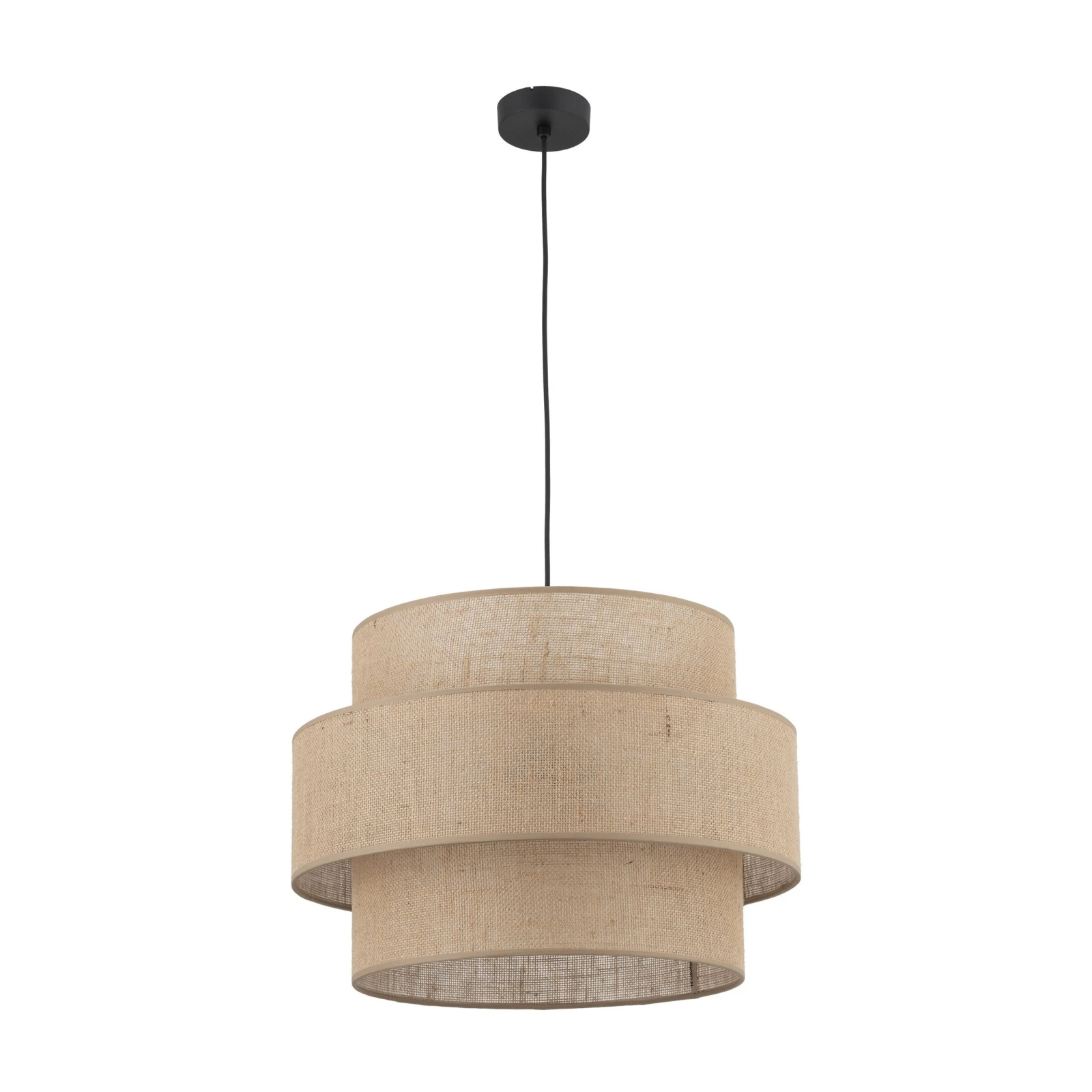 Pakabinamas šviestuvas 3xE27, 50 cm, smėlio spalvos gaubtai