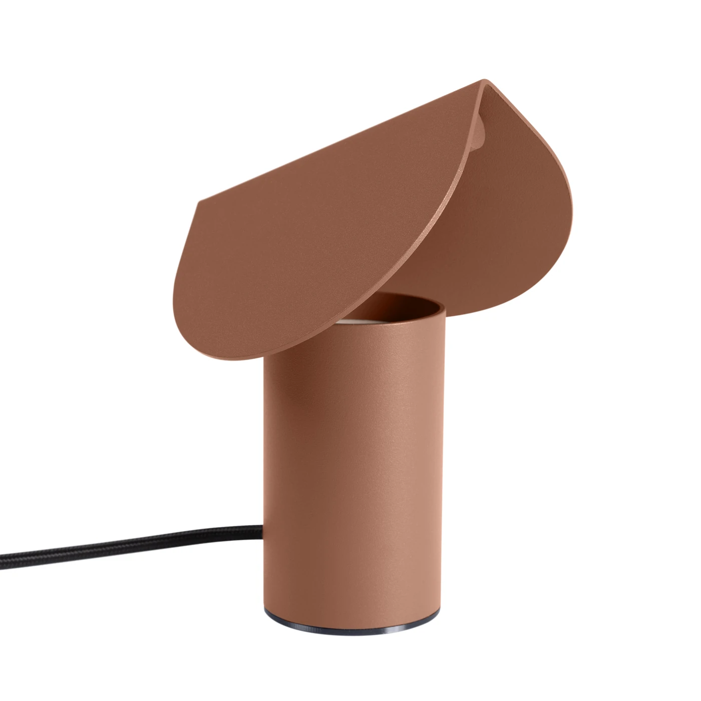 Table lamp 6.3W – cylindrical shade, mocha, warm LED light