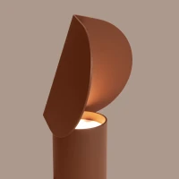 Table lamp 6.3W – cylindrical shade, mocha, warm LED light - Image 5