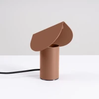 Table lamp 6.3W – cylindrical shade, mocha, warm LED light - Image 3
