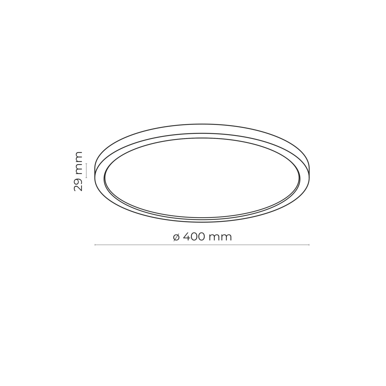 Ceiling LED light 40 cm - round, black, CCT