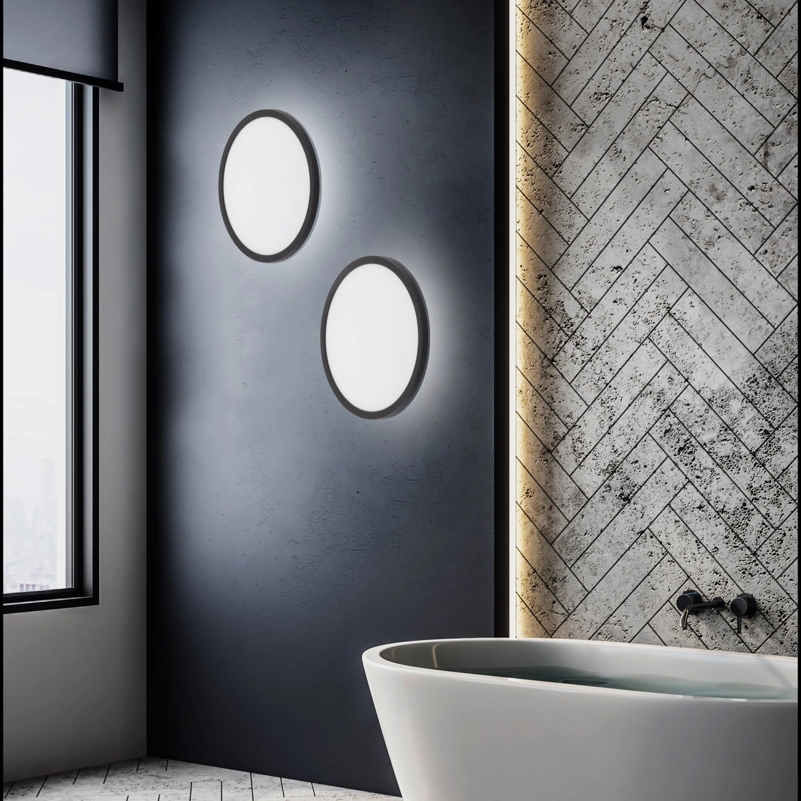 Ceiling LED light 40 cm - round, black, CCT