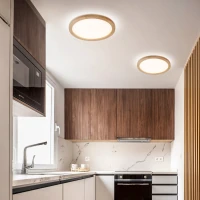Ceiling LED light 40 cm / 36W – round, beech tone, IP54 - Image 4