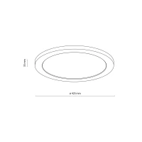 Ceiling LED light 40 cm / 36W – round, beech tone, IP54 - Image 8