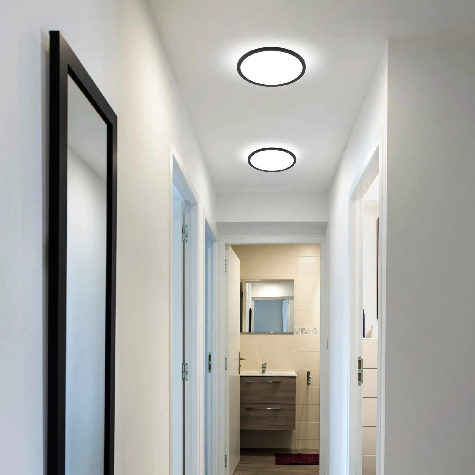 AQUA 30 cm LED lubinis šviestuvas, juodas, CCT
