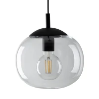 Pendant light 25 cm – flattened globe, clear glass, E27 - Image 2