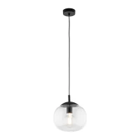 Pendant light 25 cm – flattened globe, clear glass, E27 - Image 3