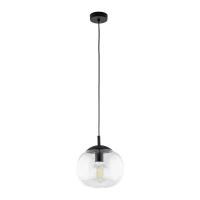 Pendant light 25 cm – flattened globe, clear glass, E27 - Image 1