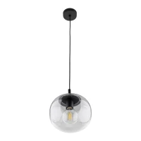 Pendant light 35 cm – transparent glass shade, black accent - Image 4