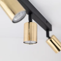 Ceiling 10 W spotlight – 3 adjustable points, black and gold - Image 3