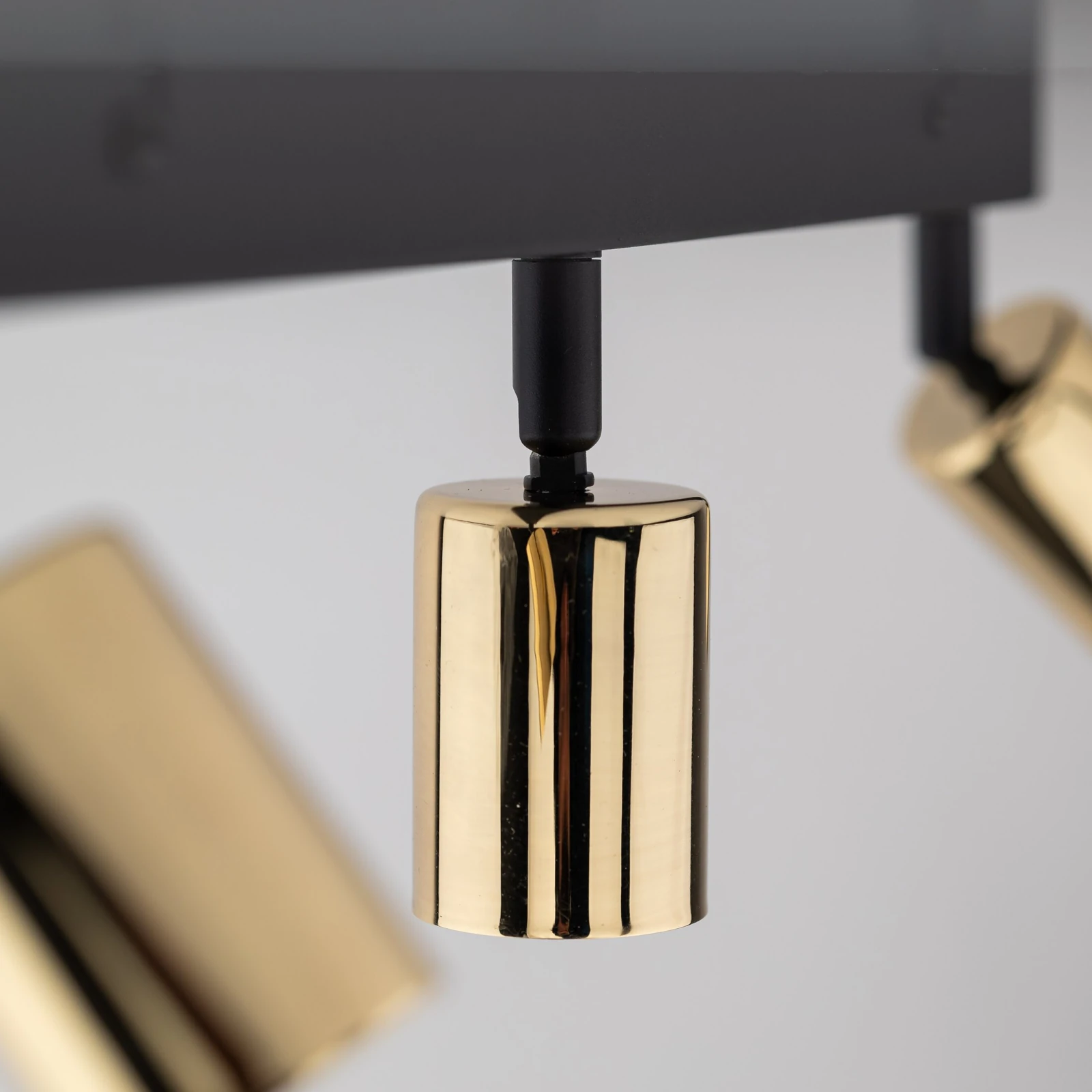 Ceiling 10 W spotlight – 3 adjustable points, black and gold