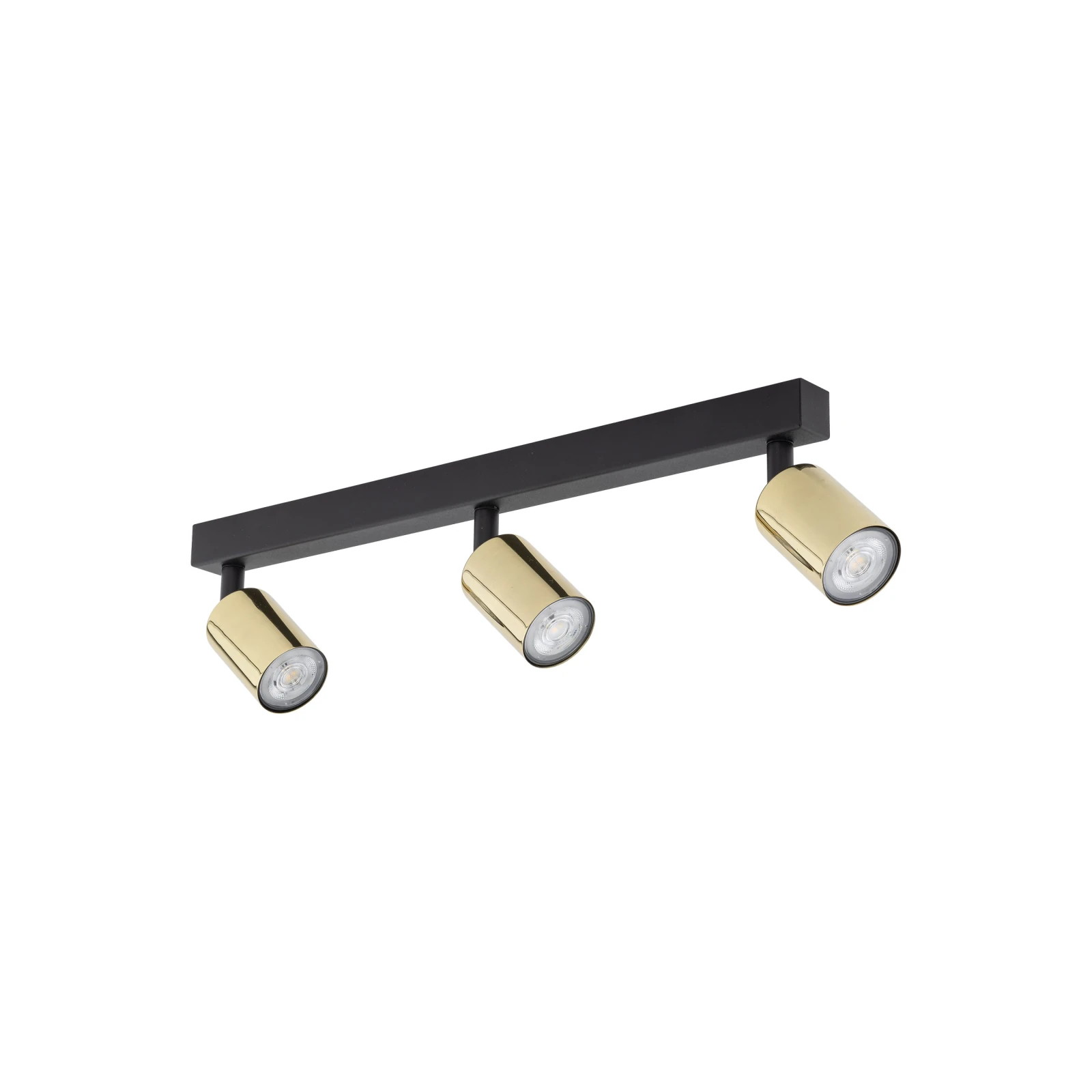 Ceiling 10 W spotlight – 3 adjustable points, black and gold