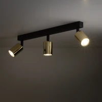 Ceiling 10 W spotlight – 3 adjustable points, black and gold - Image 1