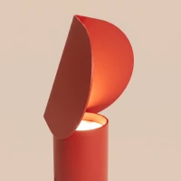 Stalinis šviestuvas 6,3W – cilindrinis, raudonas, šiltos LED šviesos - Nuotrauka 5