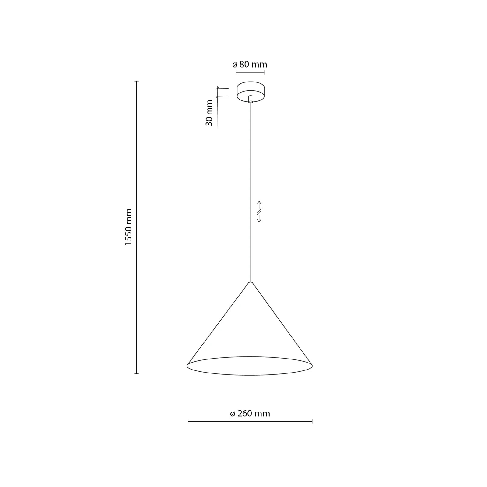 Pendant Light CONO M – cone shape, black, E27