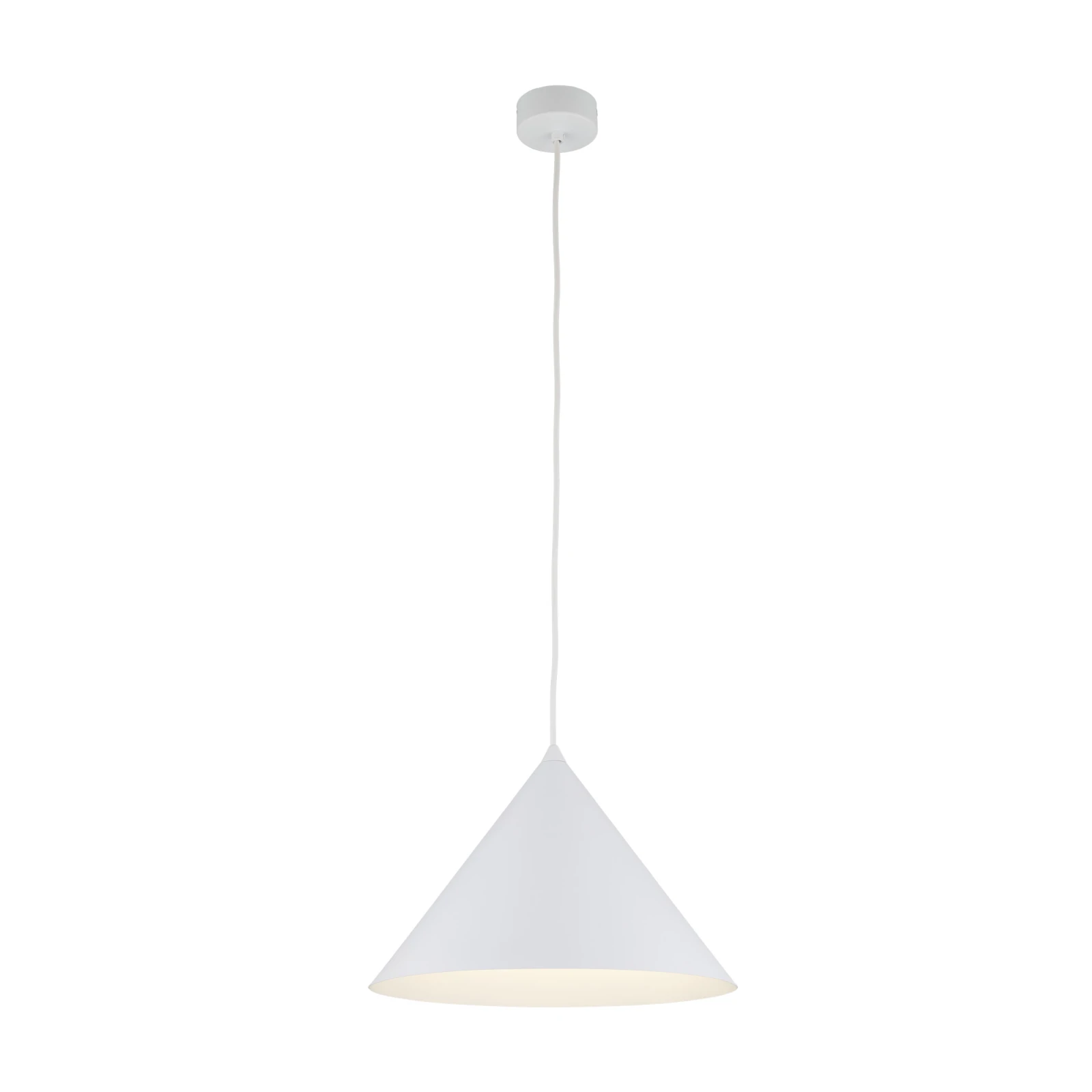 CONO L pendant light – cone shape, white, E27
