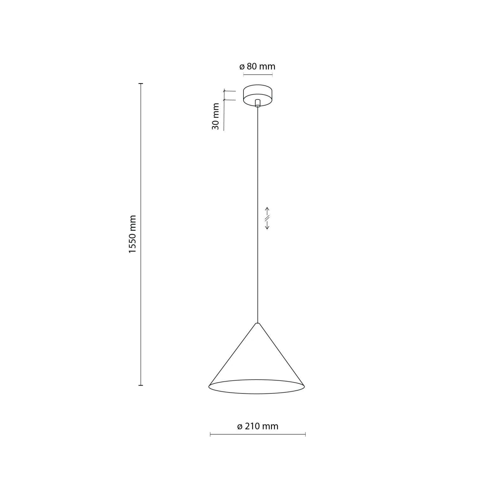 CONO pendant light 15 W – cone shape, white, E27 socket