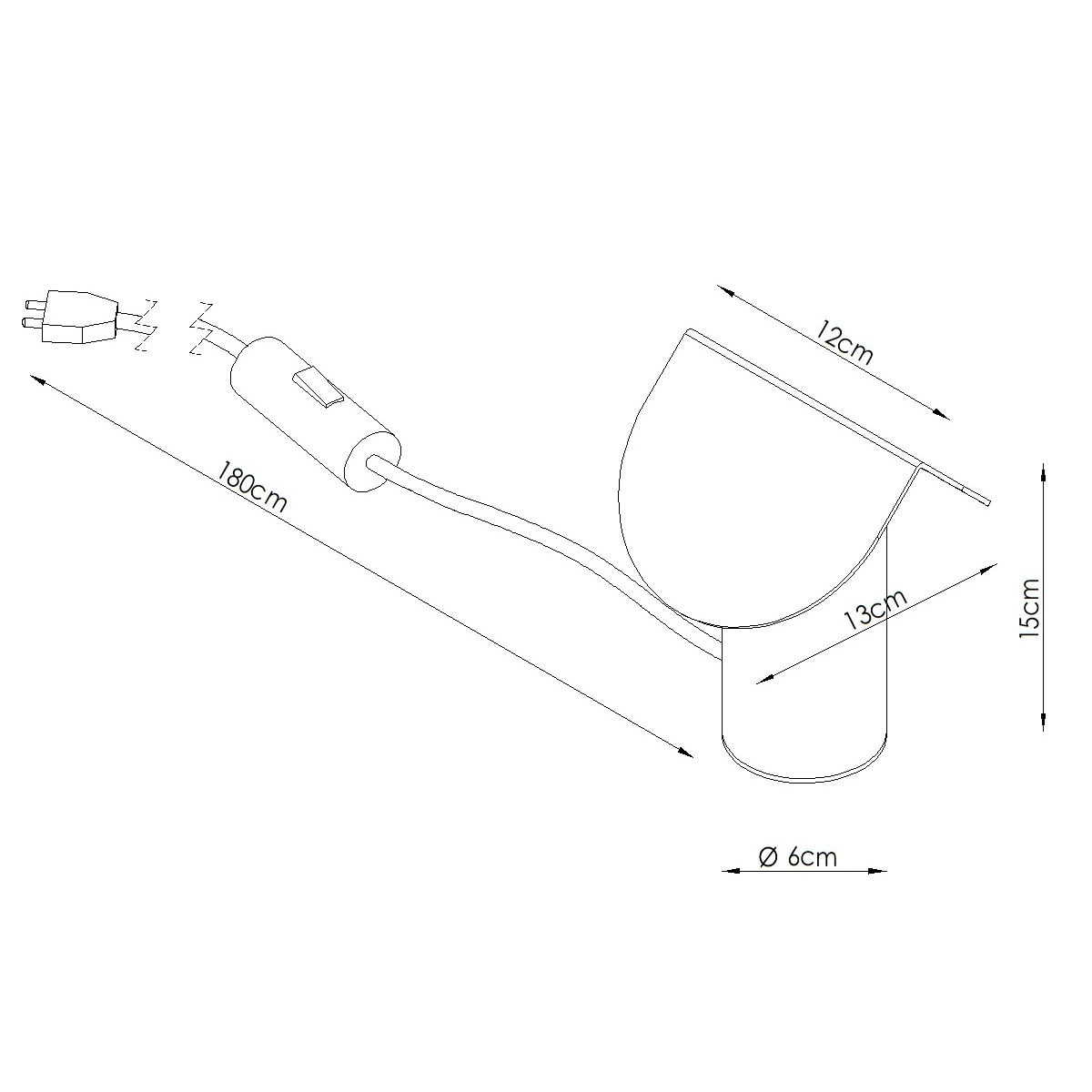 Stalinis šviestuvas 6,3W – apvalus gaubtas, raudona, LED