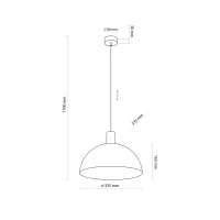 Pendant light 1 bulb – brown metal shade, natural wood detail - Image 8