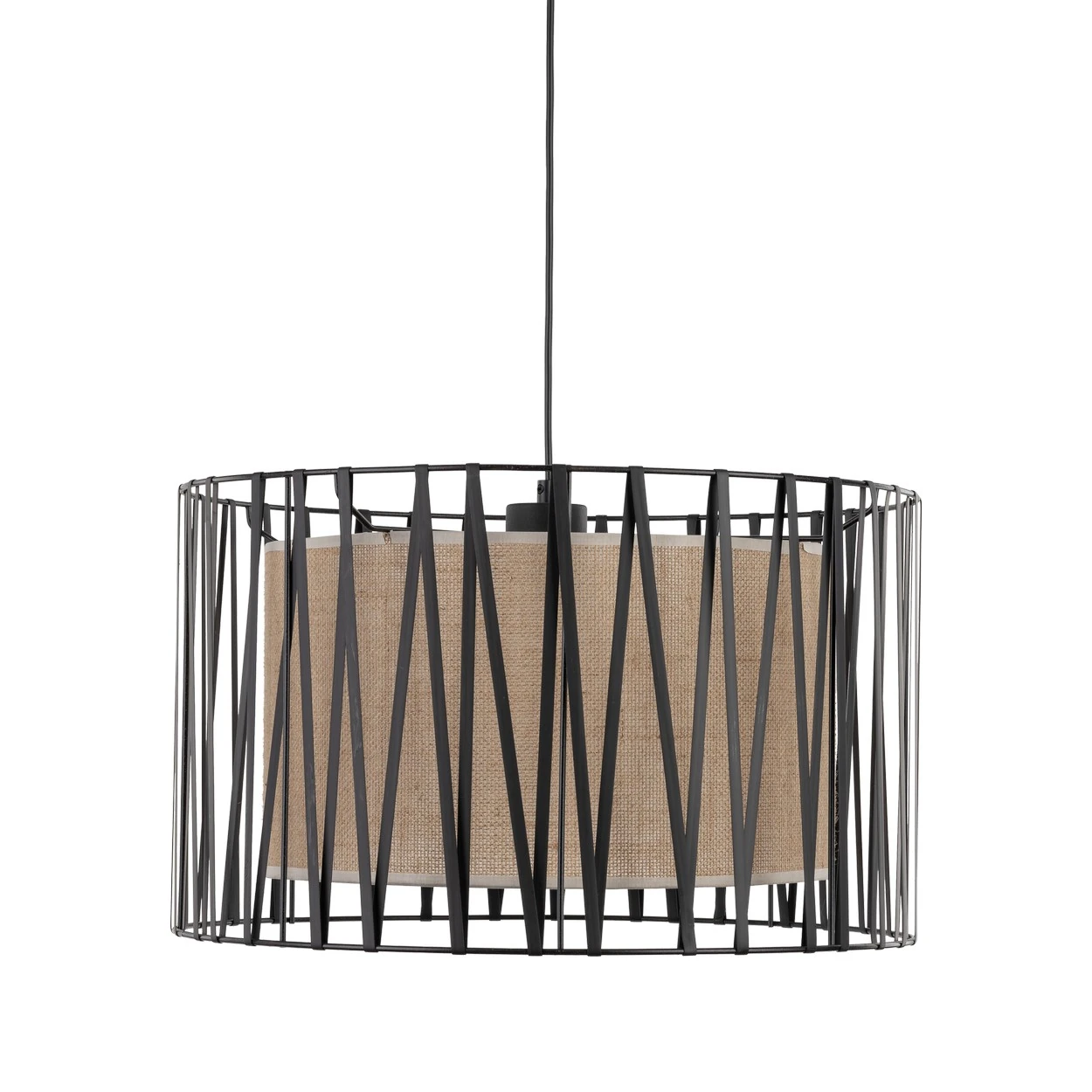 HARMONY NATURE pendant lamp – 3 jute shades, black details