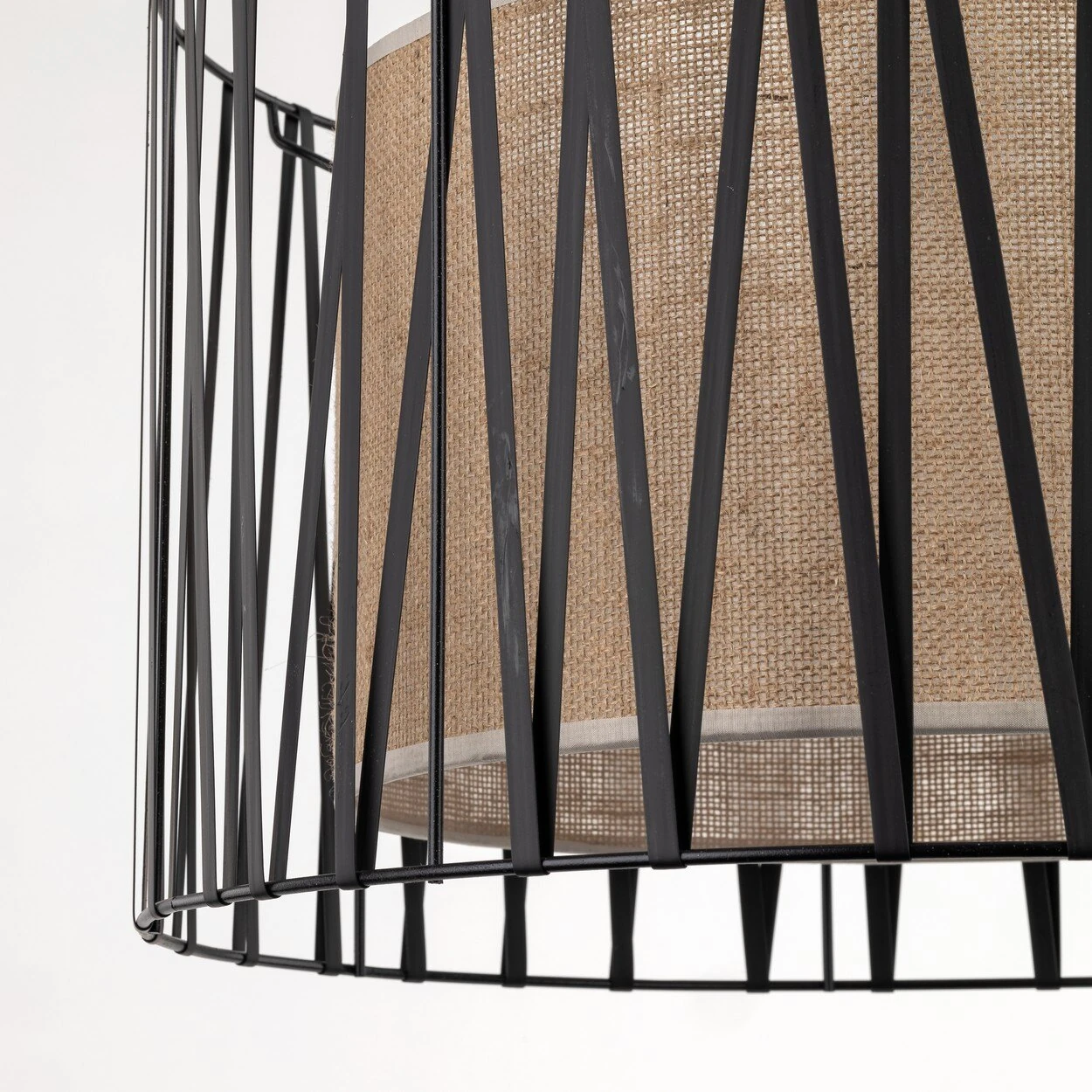 HARMONY NATURE pendant lamp – 3 jute shades, black details