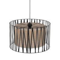 HARMONY NATURE pendant lamp – 3 jute shades, black details - Image 5