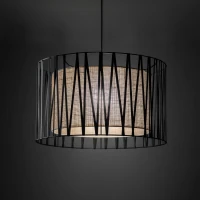 HARMONY NATURE pendant lamp – 3 jute shades, black details - Image 7