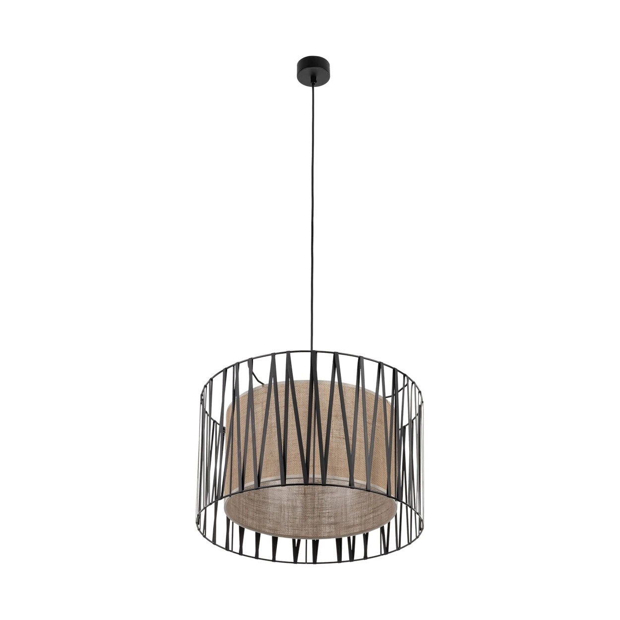 HARMONY NATURE pendant lamp – 3 jute shades, black details