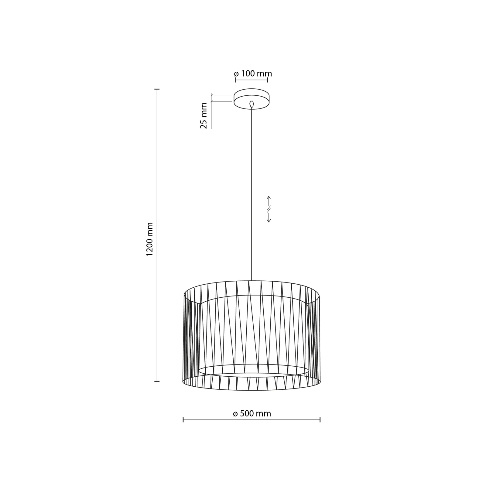 HARMONY NATURE pendant lamp – 3 jute shades, black details