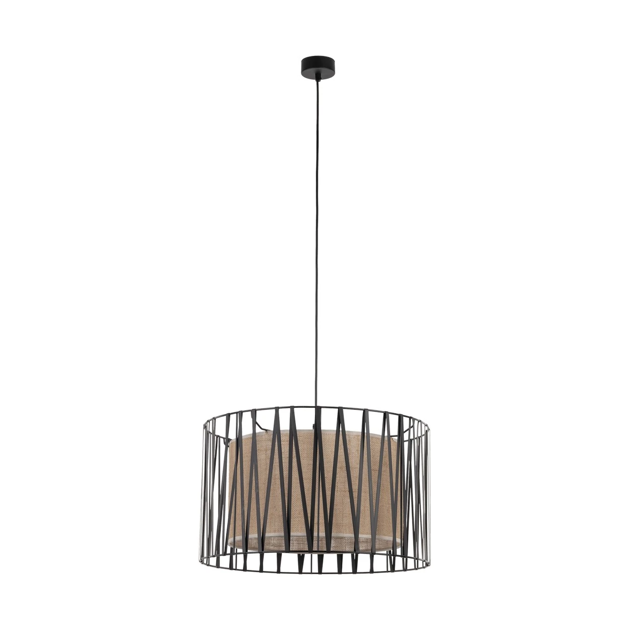 HARMONY NATURE pendant lamp – 3 jute shades, black details