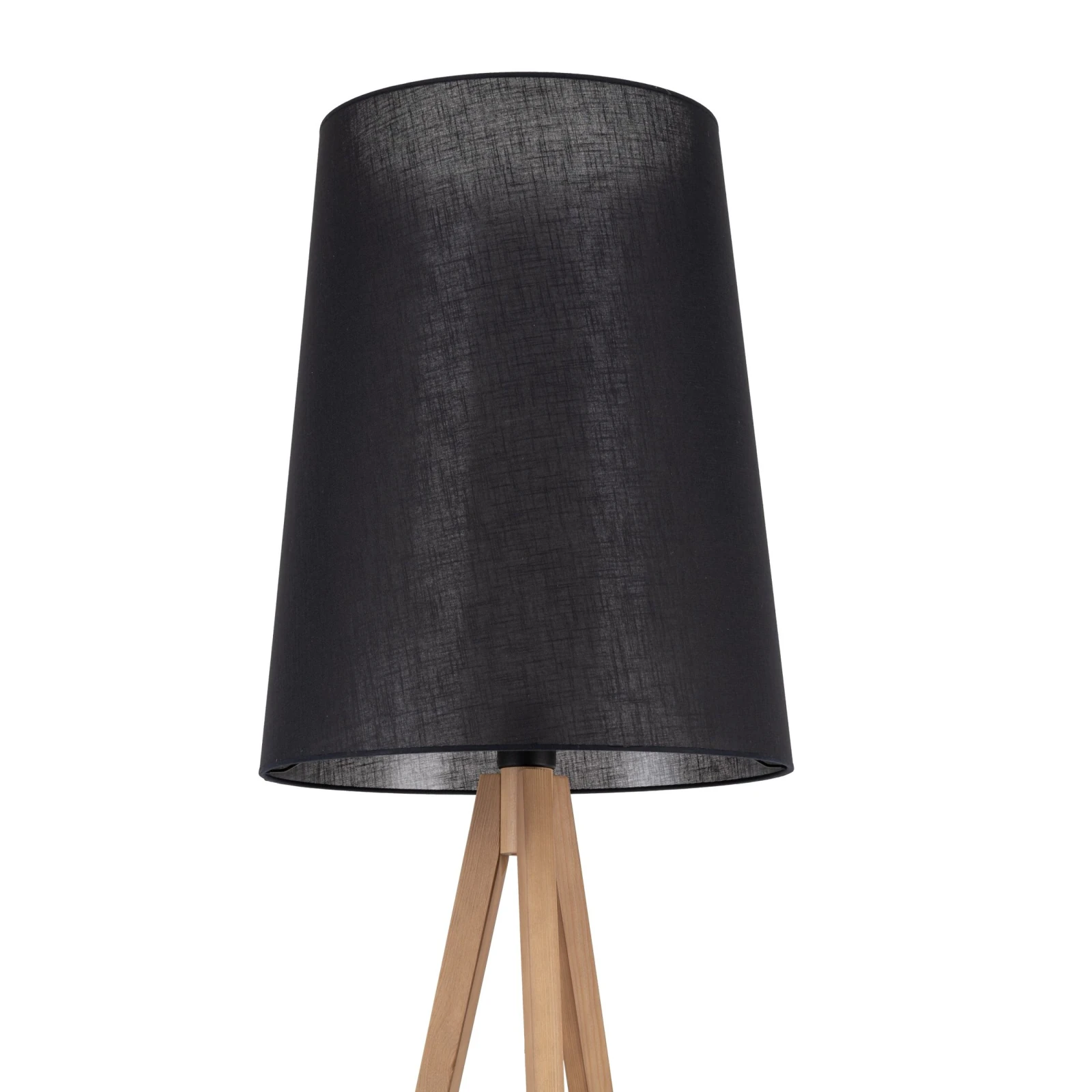 Floor lamp E27 – black, tripod, pine base