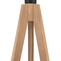 Floor lamp E27 – black, tripod, pine base - Image 8