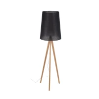 Floor lamp E27 – black, tripod, pine base - Image 9