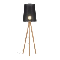 Floor lamp E27 – black, tripod, pine base - Image 11