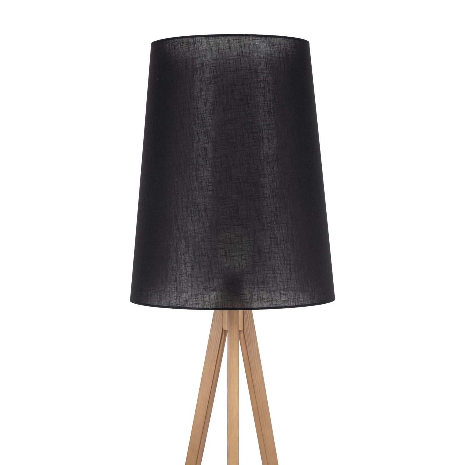 Floor lamp E27 – black, tripod, pine base