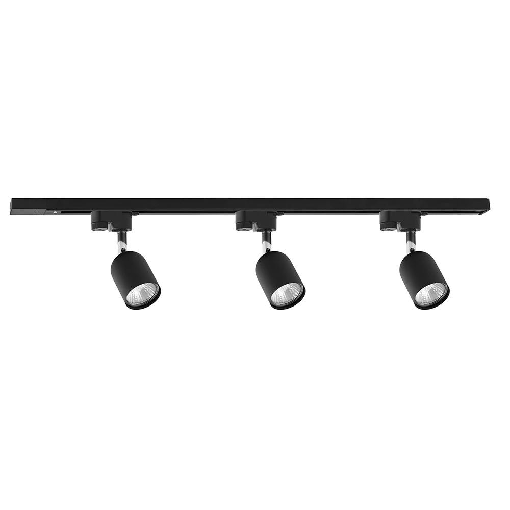 3xGU10 track light – linear, black, adjustable heads