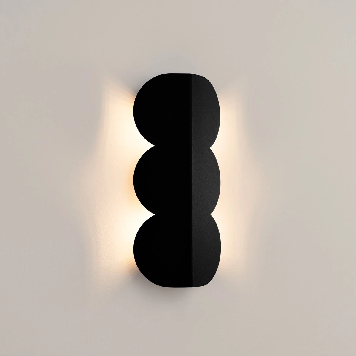 Wall lamp 2x8W – rounded silhouette, black, G9