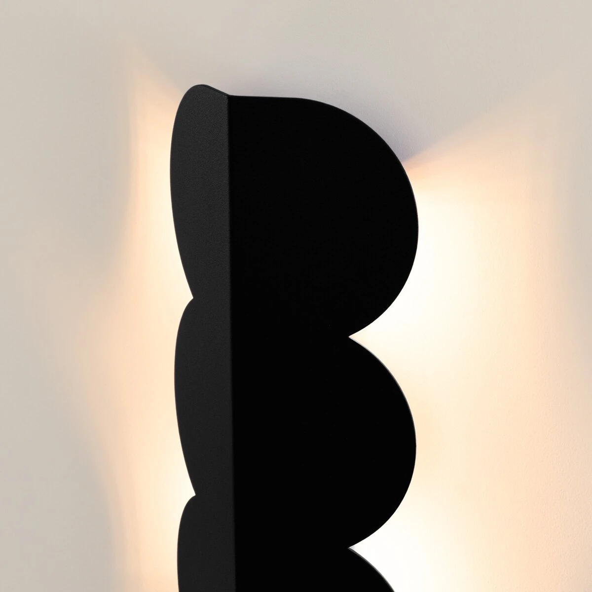 Wall lamp 2x8W – rounded silhouette, black, G9