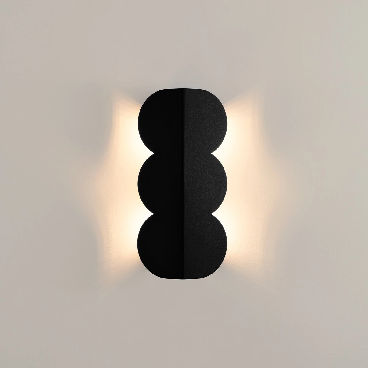 Wall lamp 2x8W – rounded silhouette, black, G9
