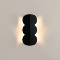Wall lamp 2x8W – rounded silhouette, black, G9 - Image 1