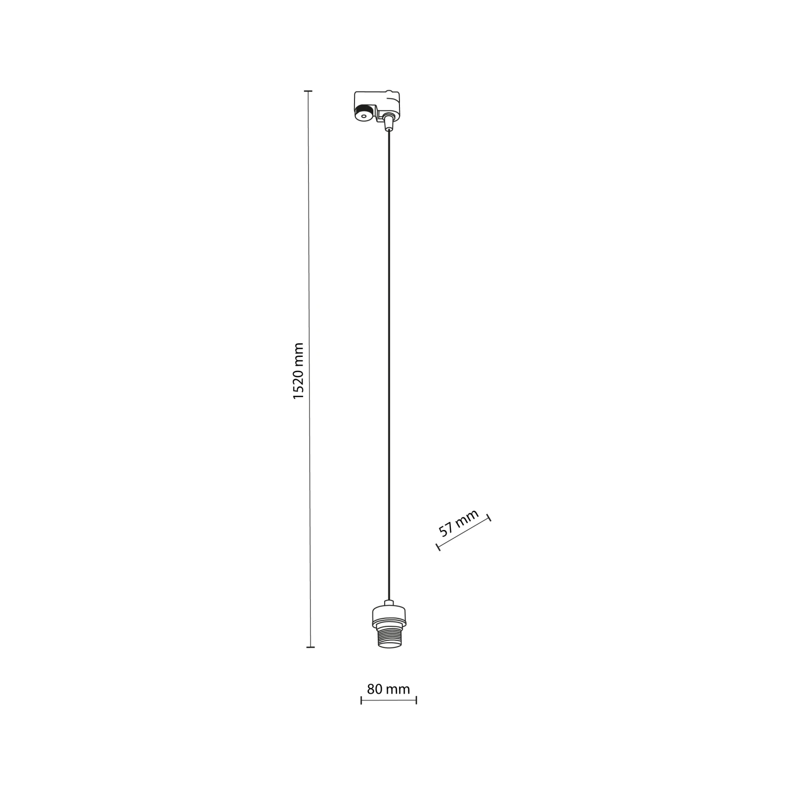TRACER E27 perkeliamas bėginis pakabinamas šviestuvas, juodas, 150 cm