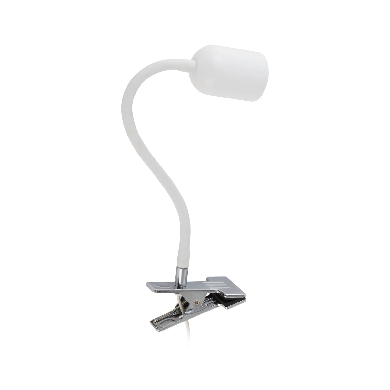 Clip-on GU10 light – cylindrical, white, adjustable angle