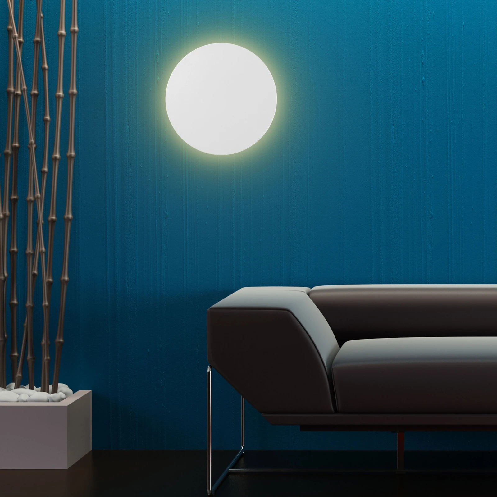 G9 wall light 40 cm – round, white, replaceable bulbs
