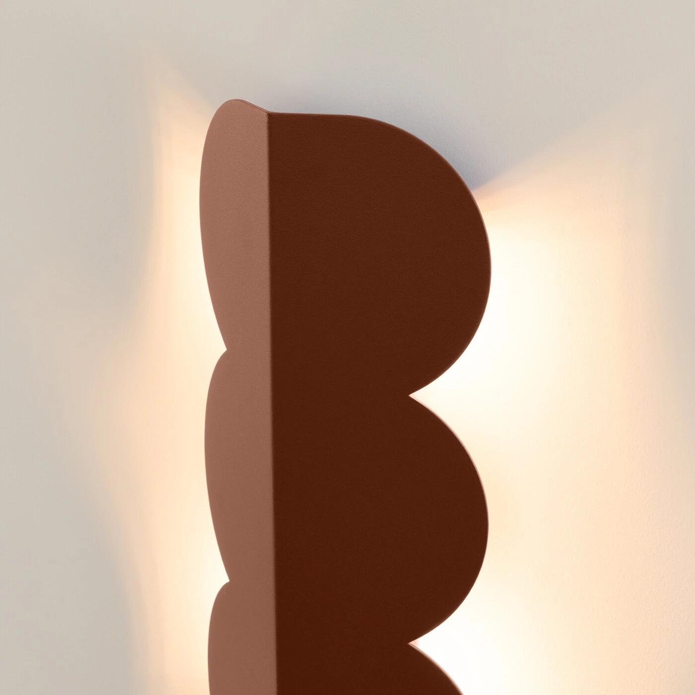 Wall lamp 33.6 cm – biscuit silhouette, mocha, soft halo light